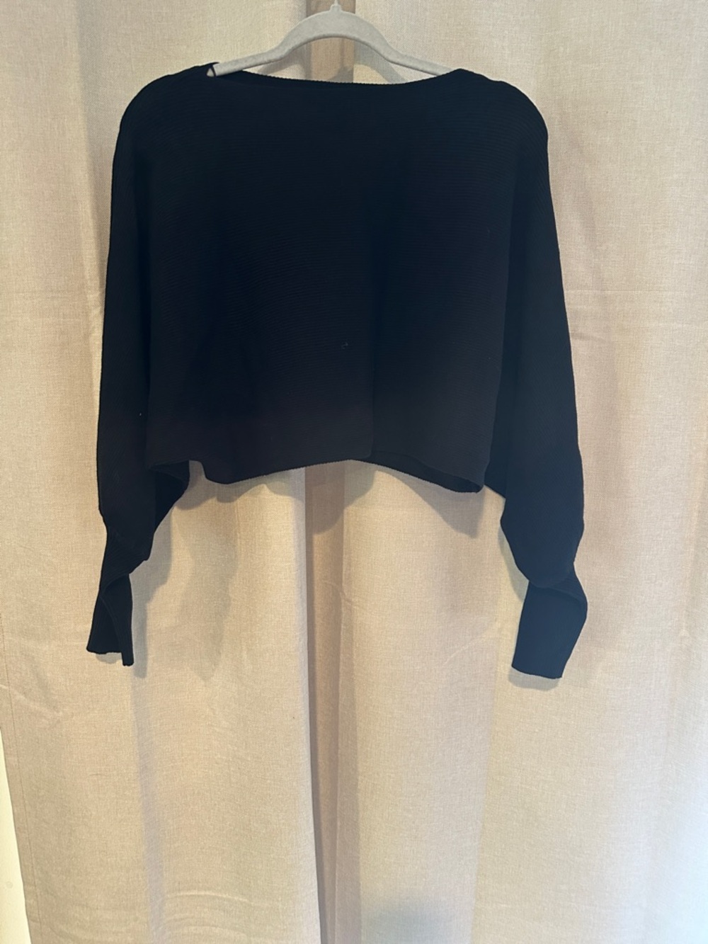 Altar'd State Black Cropped Boatneck Sweater